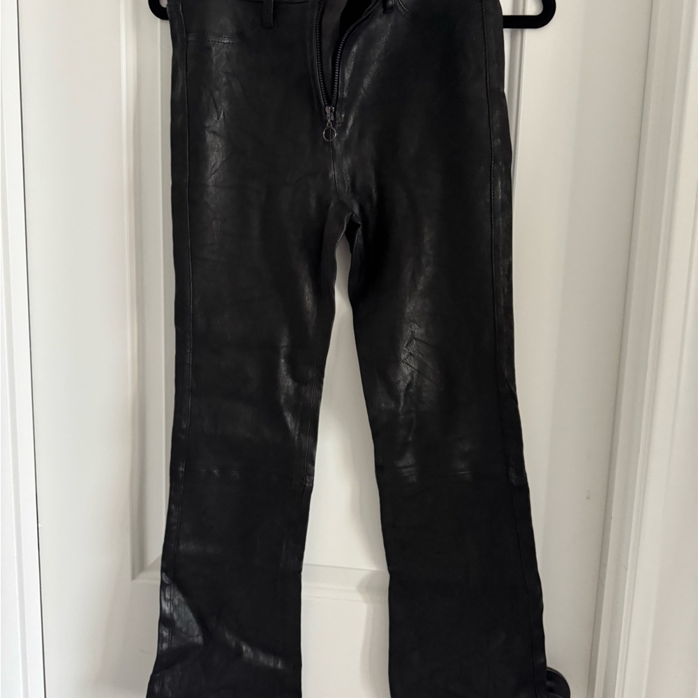 PAIGE Black Leather Pants
